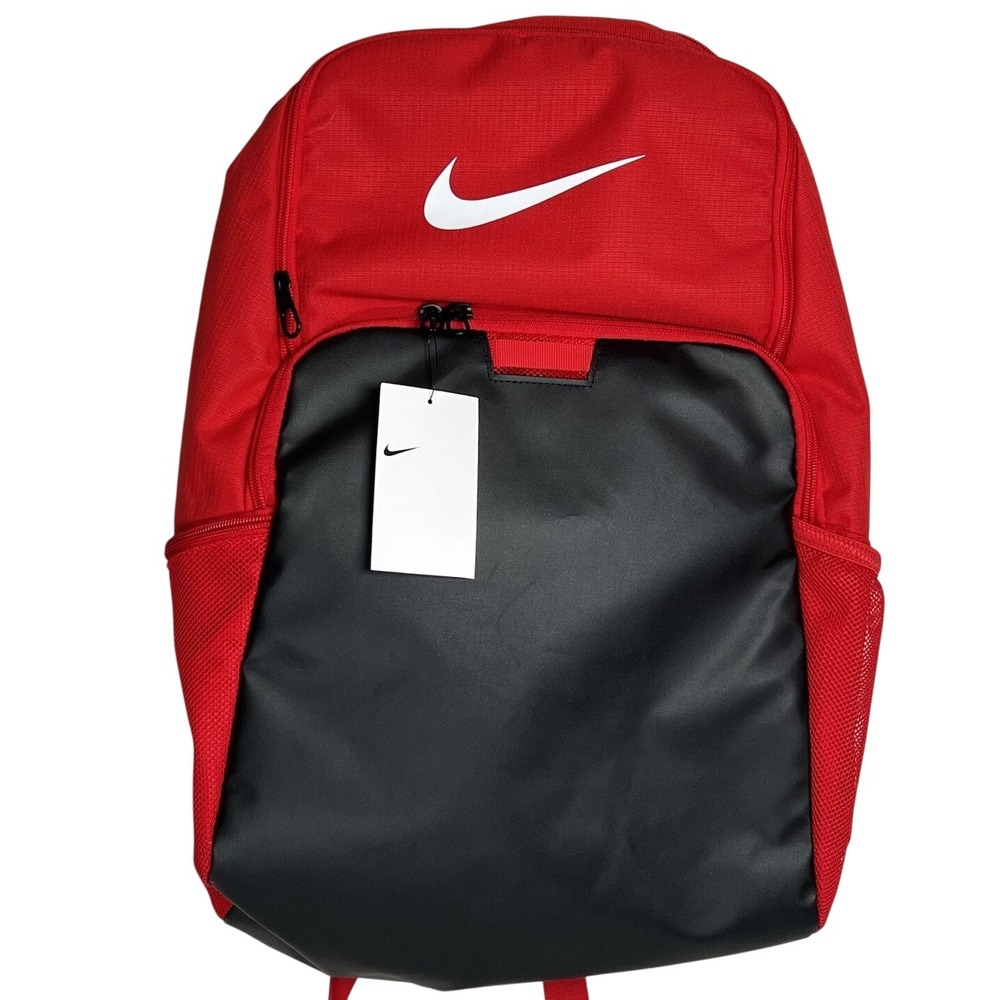 NWT Nike‎ Brasilia Backpack XL Red Black Laptop Multiple Pockets Adjustable